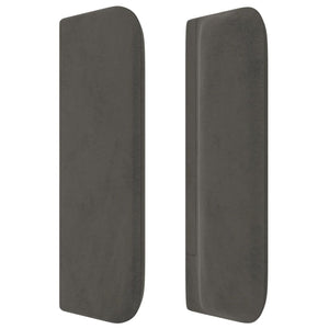 vidaXL Tête de lit à oreilles Gris foncé 203x16x78/88 cm Velours