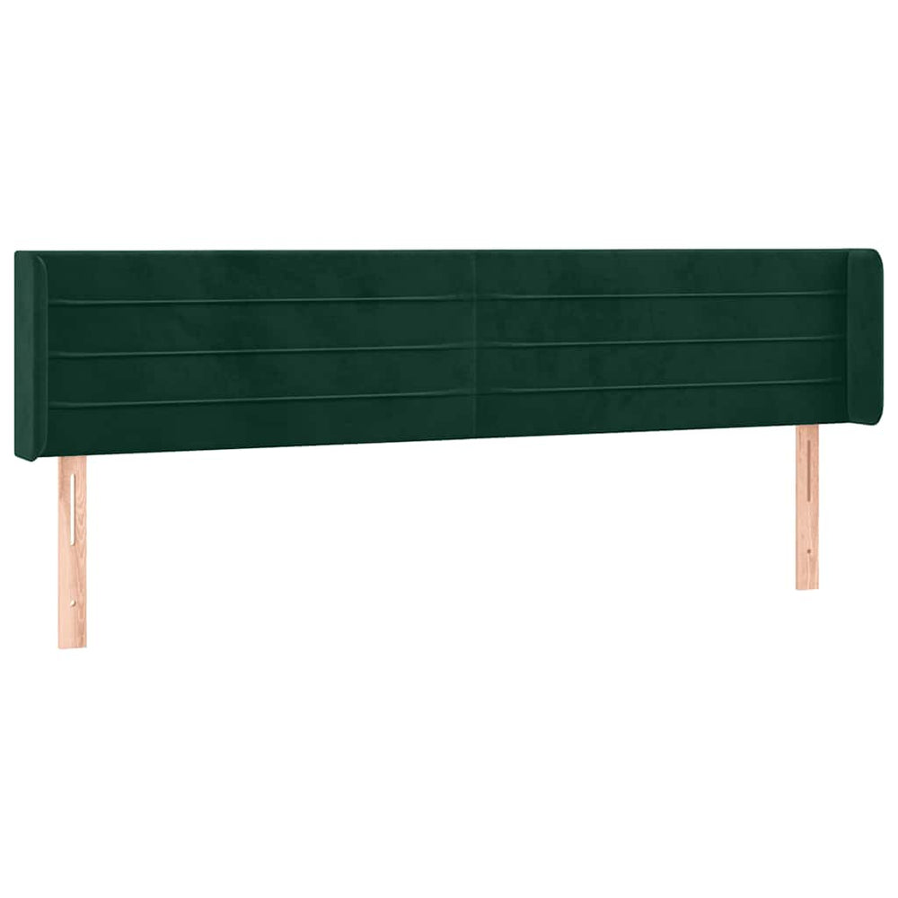 vidaXL Tête de lit à oreilles vert foncé 203x16x78/88 cm Velours