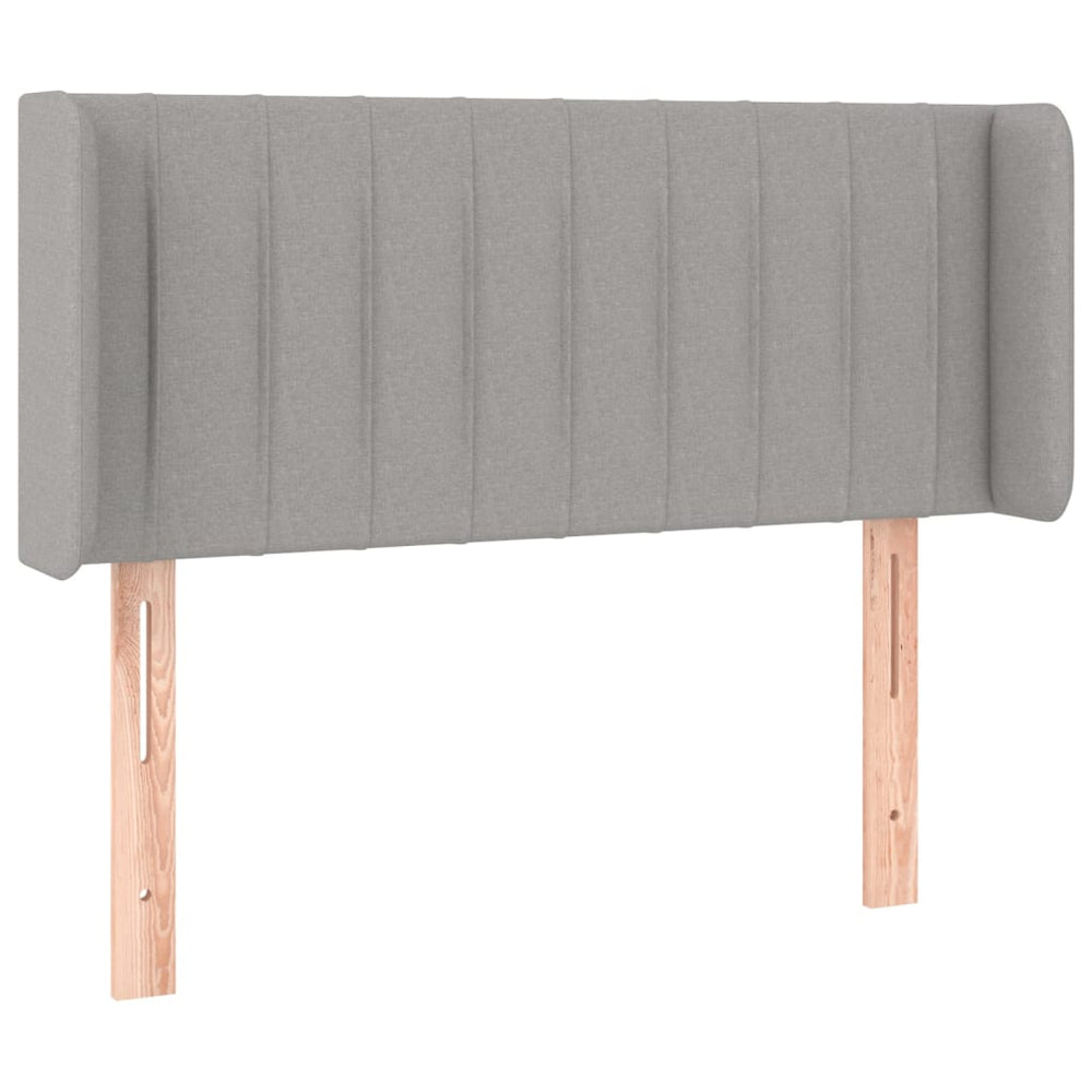 vidaXL Tête de lit à oreilles Gris clair 93x16x78/88 cm Tissu