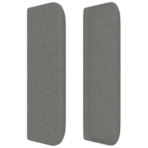 vidaXL Tête de lit à oreilles Gris foncé 93x16x78/88 cm Tissu
