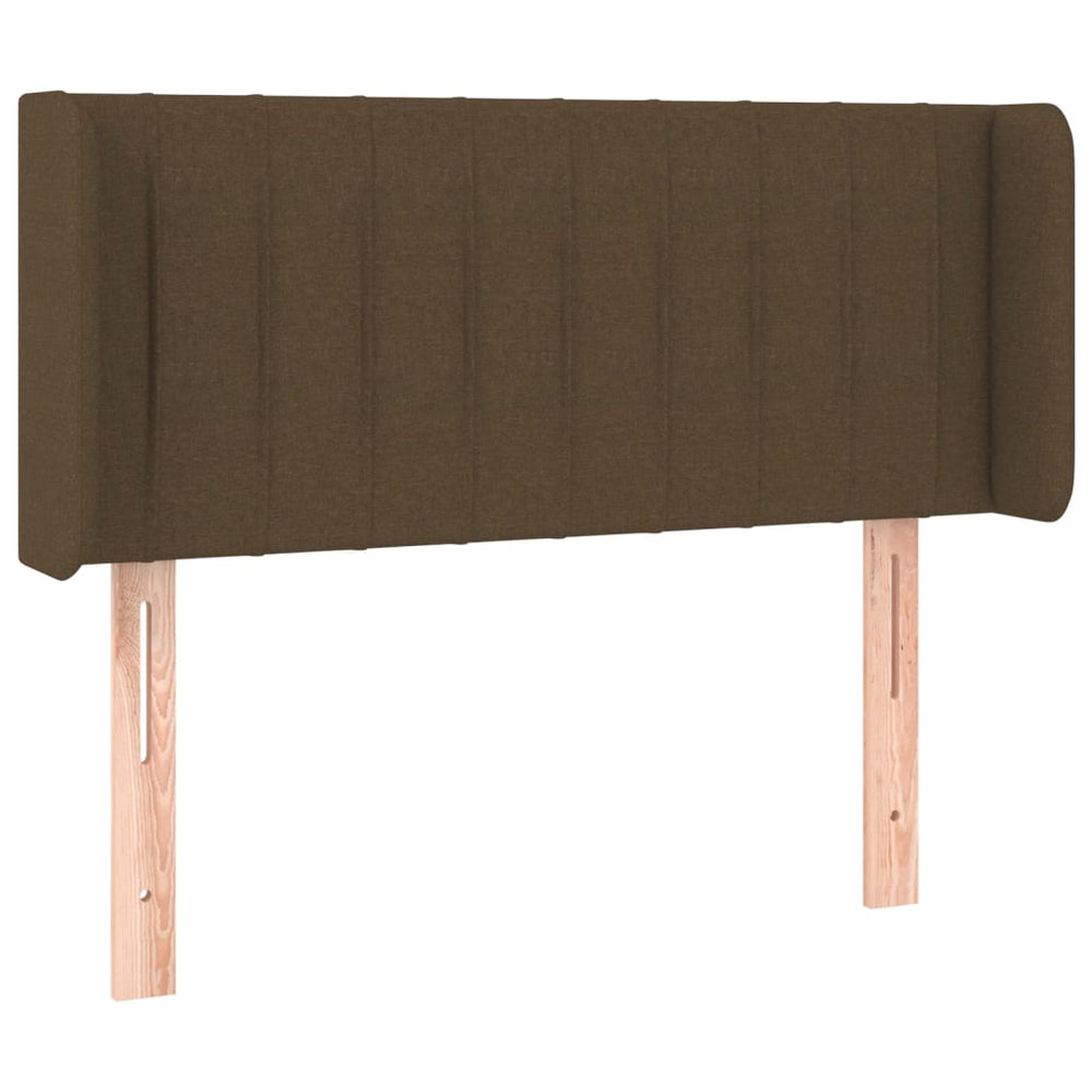 vidaXL Tête de lit à oreilles Marron foncé 93x16x78/88 cm Tissu