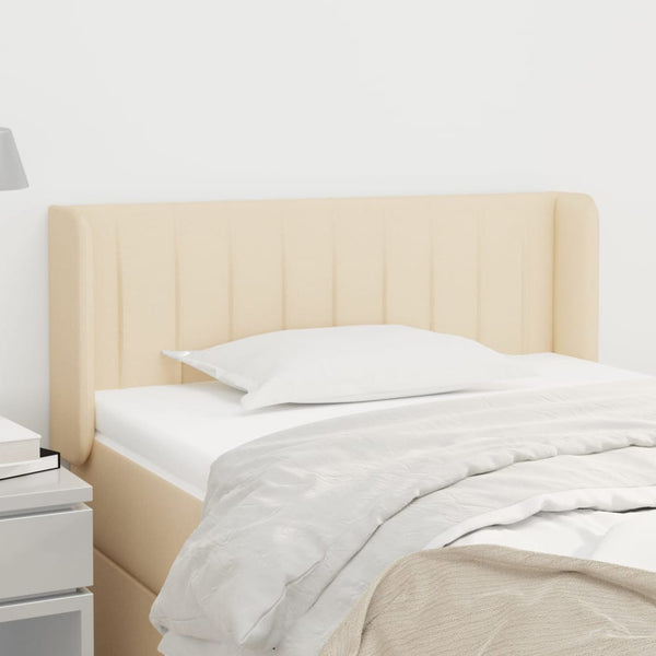 Kopfteil mit Ohren Creme 93x16x78/88 cm Stoff