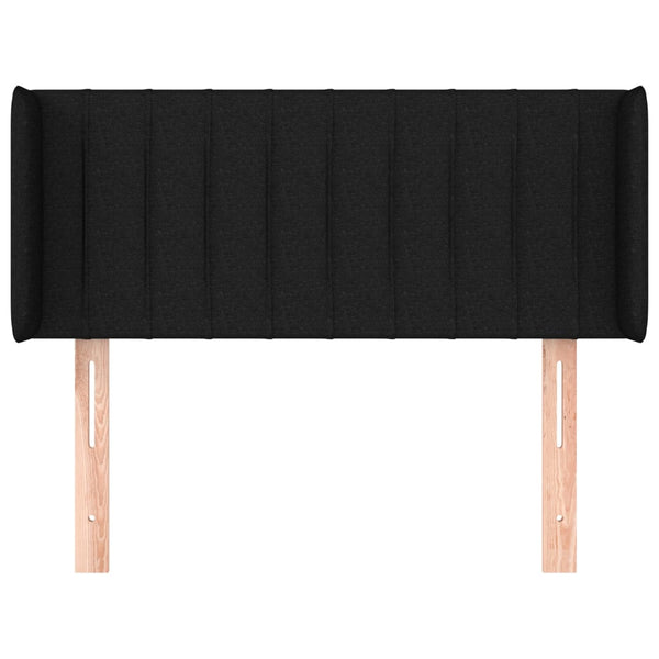 Kopfteil mit Ohren Schwarz 103x16x78/88 cm Stoff