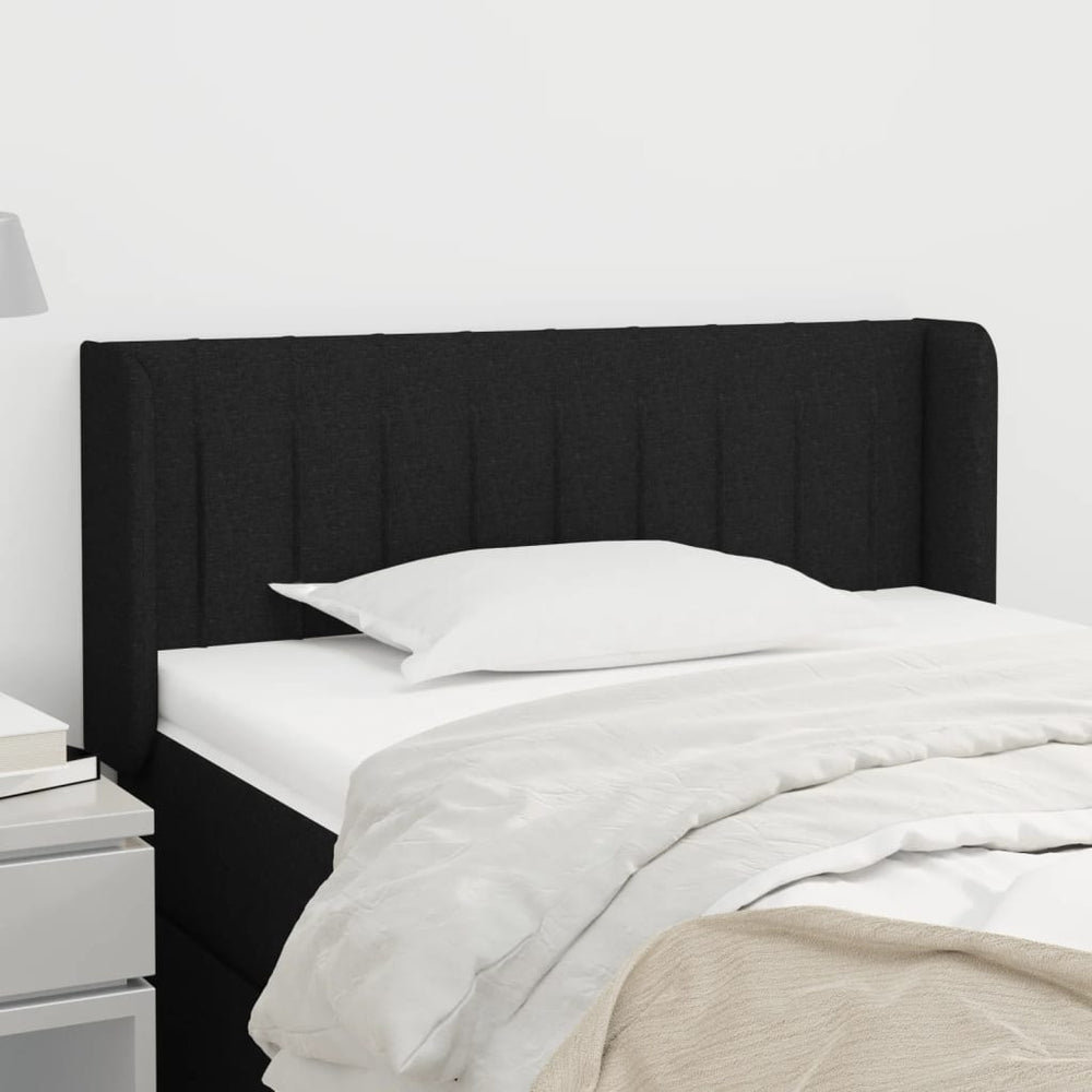 vidaXL Tête de lit à oreilles Noir 103x16x78/88 cm Tissu