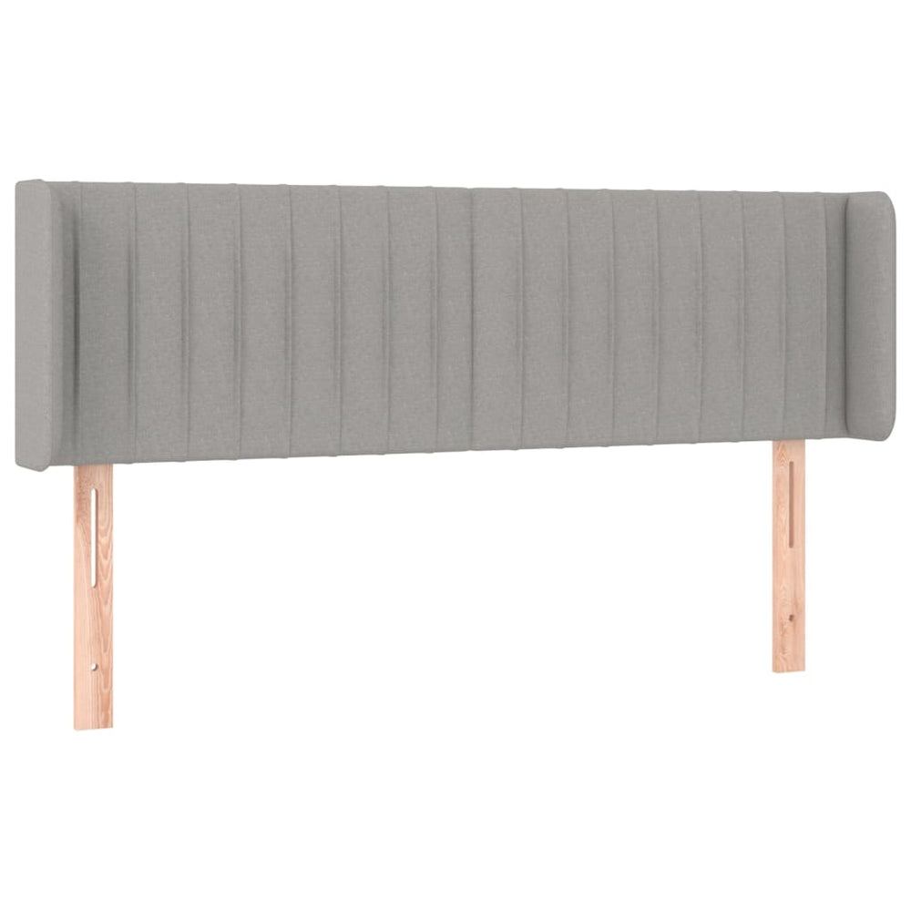 vidaXL Tête de lit à oreilles Gris clair 147x16x78/88 cm Tissu