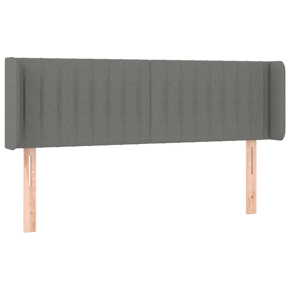 vidaXL Tête de lit à oreilles Gris foncé 147x16x78/88 cm Tissu