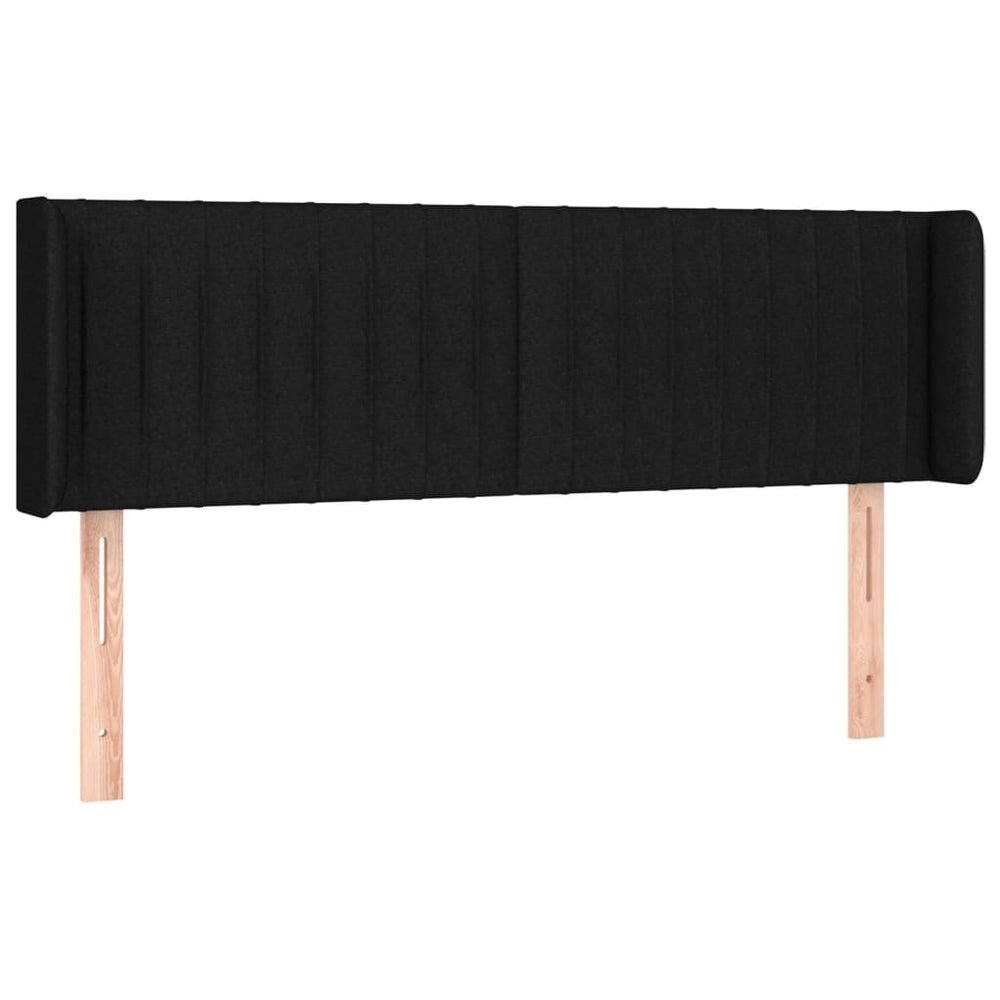 vidaXL Tête de lit à oreilles Noir 147x16x78/88 cm Tissu