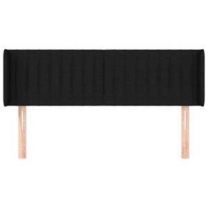 Kopfteil mit Ohren Schwarz 147x16x78/88 cm Stoff