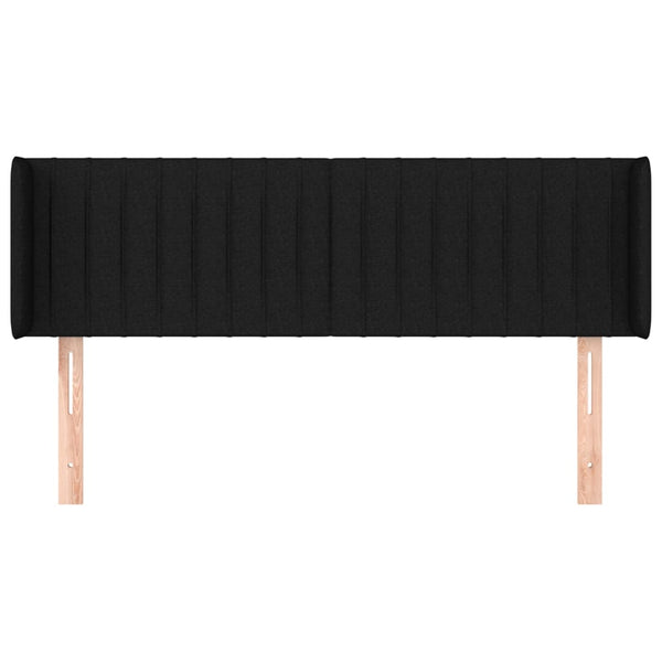 Kopfteil mit Ohren Schwarz 147x16x78/88 cm Stoff
