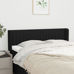 Kopfteil mit Ohren Schwarz 147x16x78/88 cm Stoff