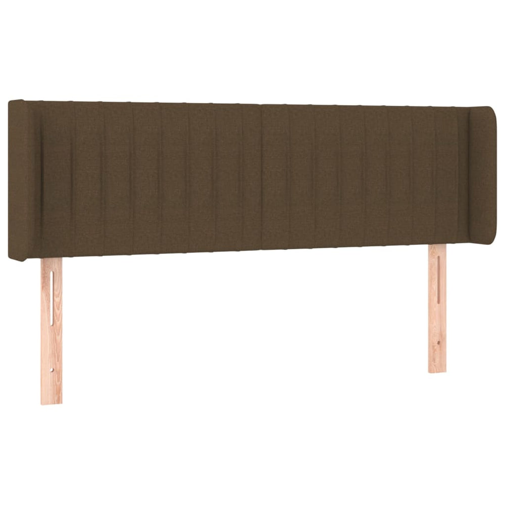 vidaXL Tête de lit à oreilles Marron foncé 147x16x78/88 cm Tissu