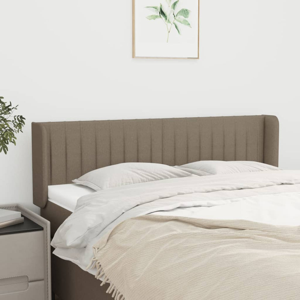 vidaXL Tête de lit à oreilles taupe 147x16x78/88 cm tissu