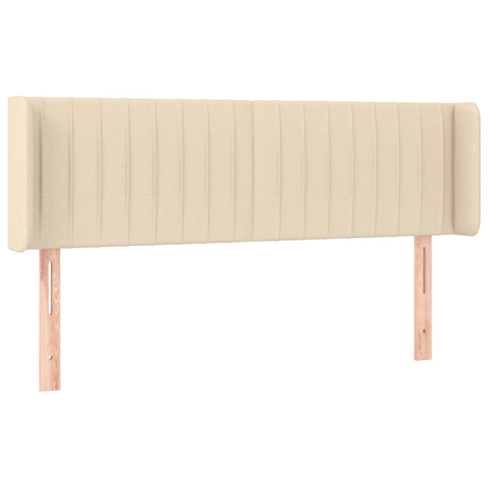vidaXL Tête de lit à oreilles crème 147x16x78/88 cm Tissu