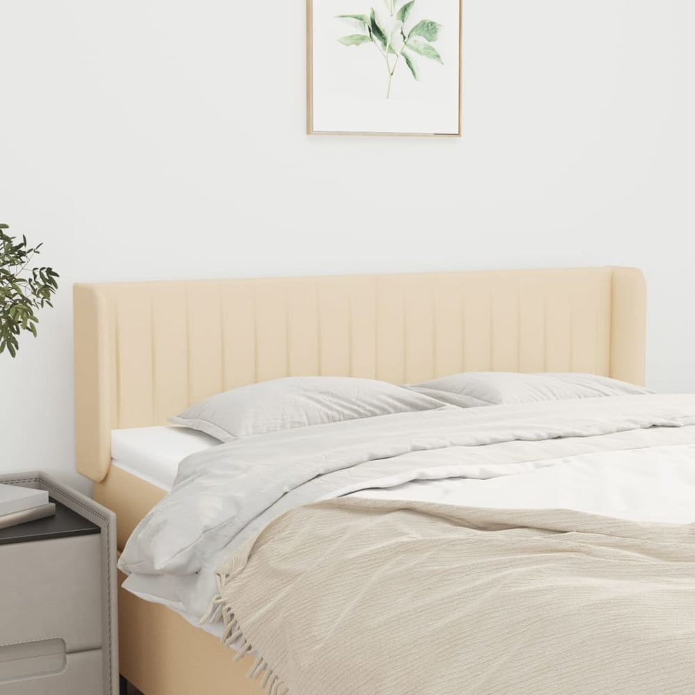 vidaXL Tête de lit à oreilles crème 147x16x78/88 cm Tissu
