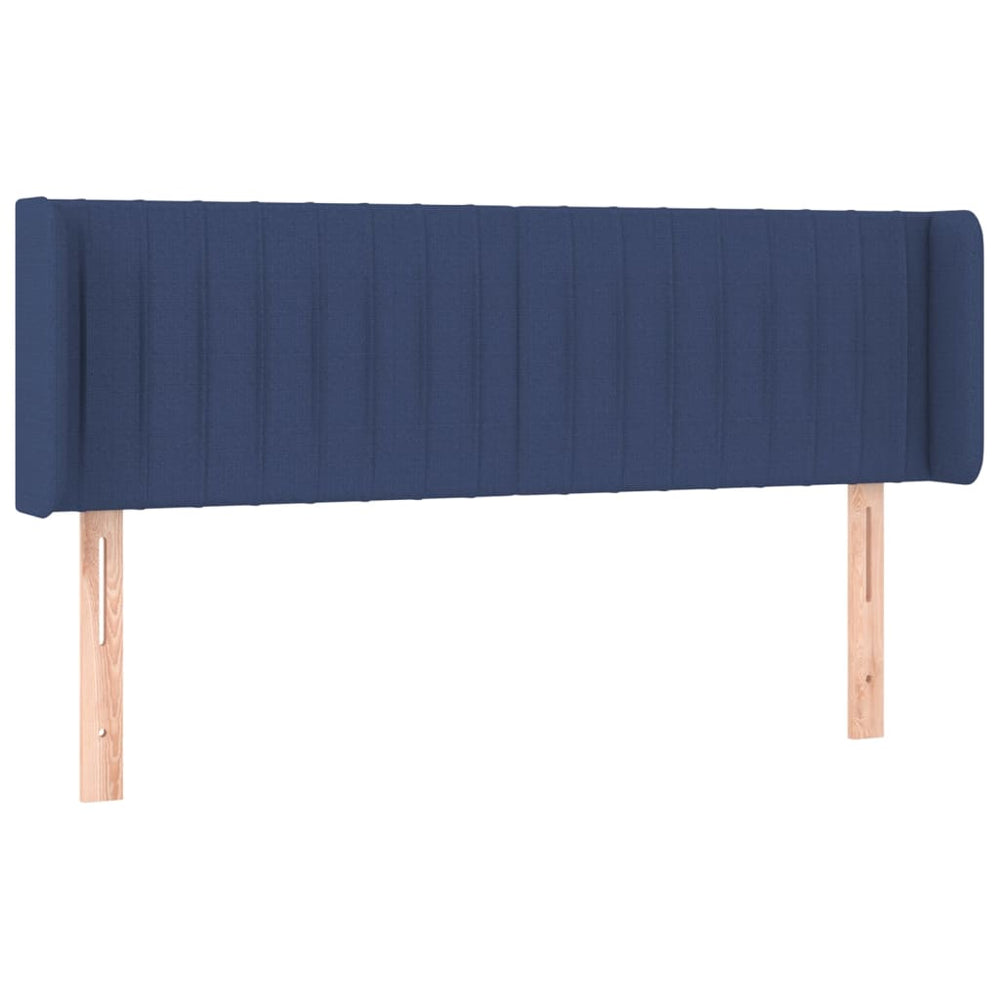 vidaXL Tête de lit à oreilles Bleu 147x16x78/88 cm Tissu