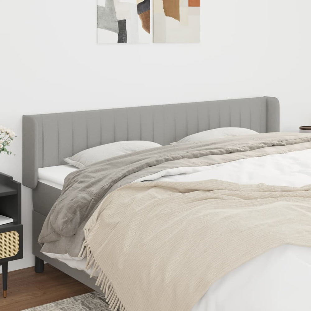 vidaXL Tête de lit à oreilles gris clair 163x16x78/88 cm tissu