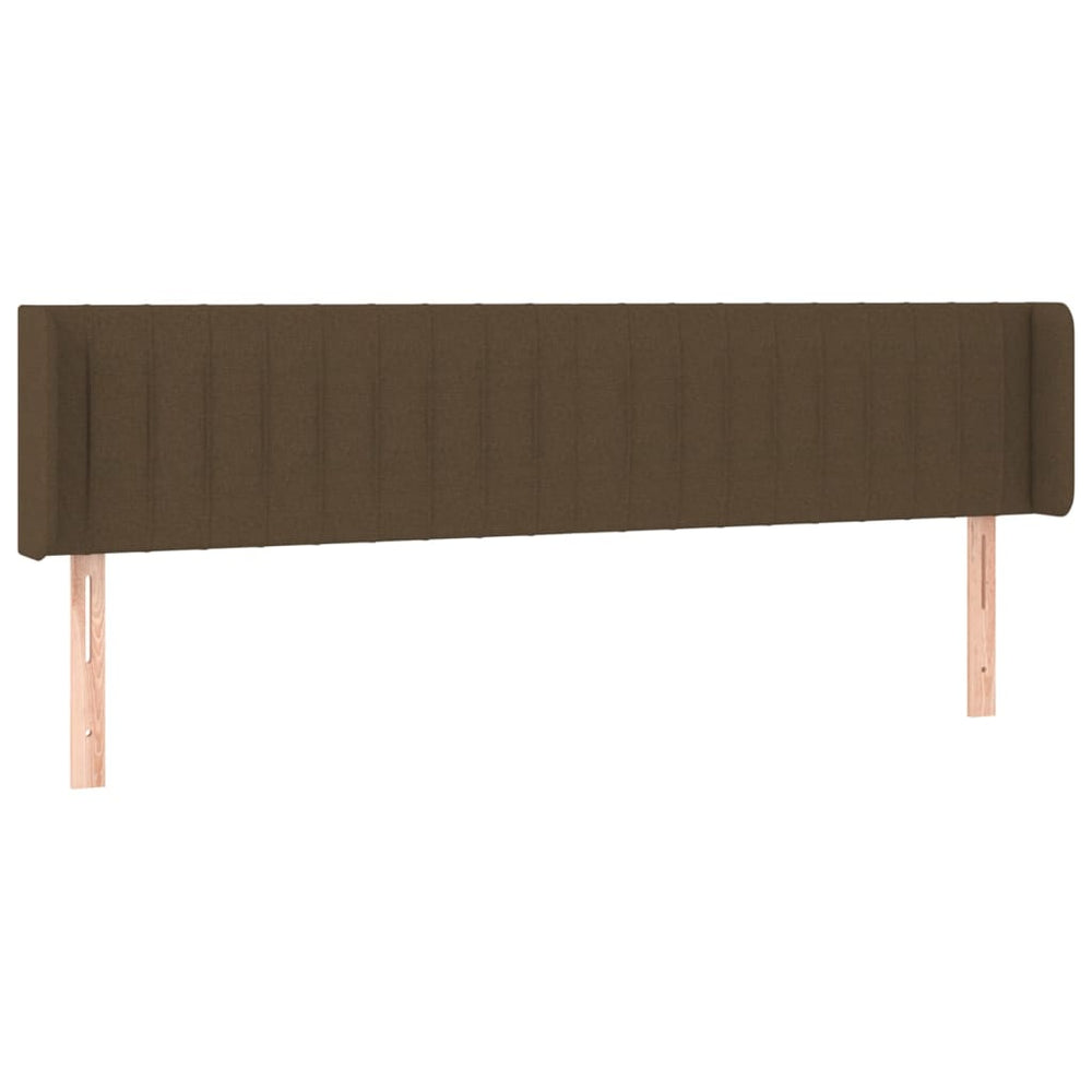 vidaXL Tête de lit à oreilles Marron foncé 163x16x78/88 cm Tissu
