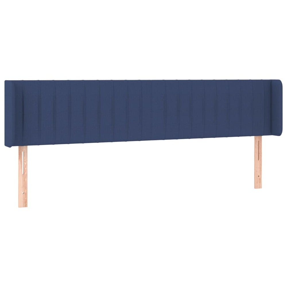 vidaXL Tête de lit à oreilles Bleu 163x16x78/88 cm Tissu