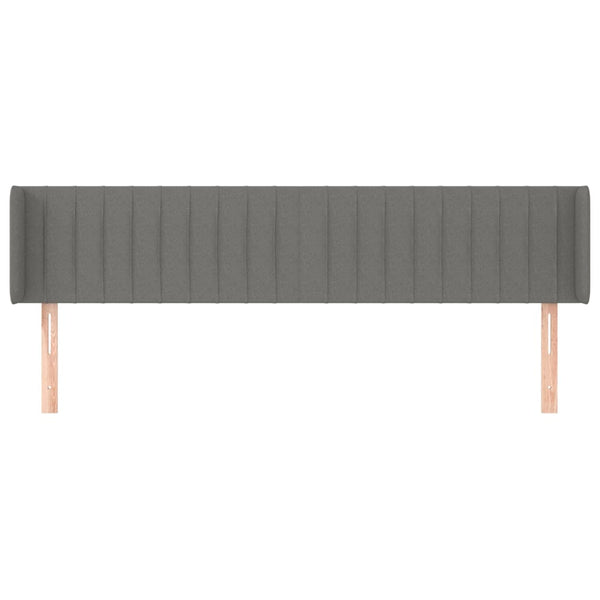 Kopfteil mit Ohren Dunkelgrau 183x16x78/88 cm Stoff