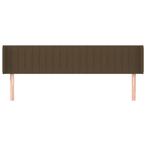 Kopfteil mit Ohren Dunkelbraun 183x16x78/88 cm Stoff