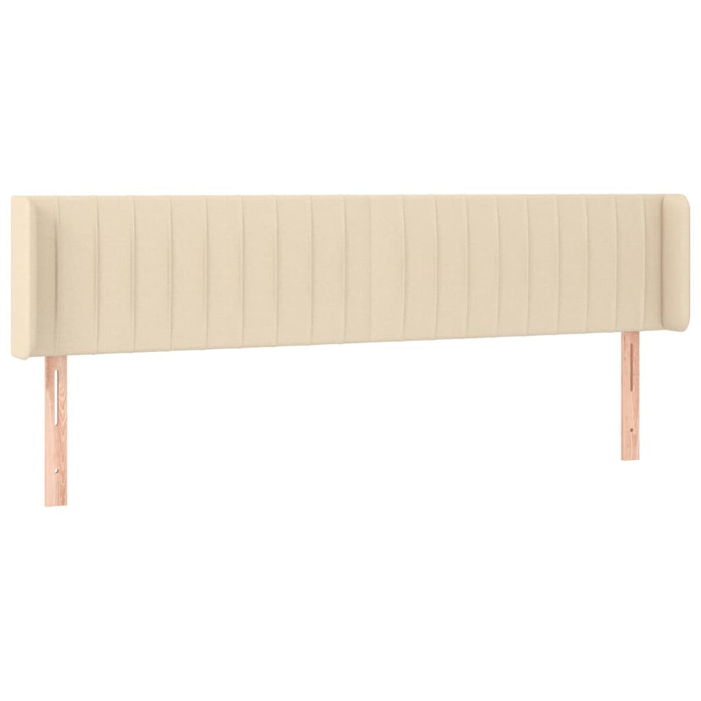 vidaXL Tête de lit à oreilles Crème 183x16x78/88 cm Tissu
