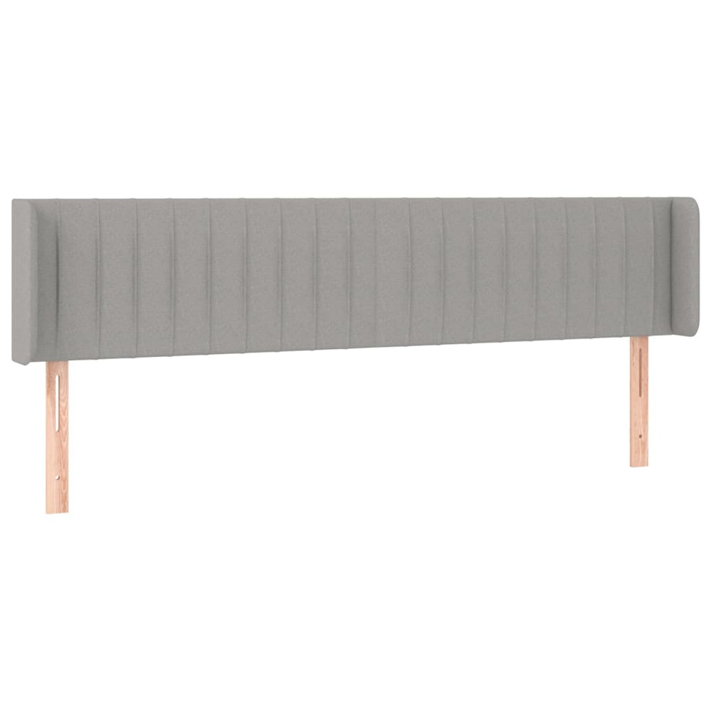 vidaXL Tête de lit avec oreilles Gris clair 203x16x78/88 cm Tissu
