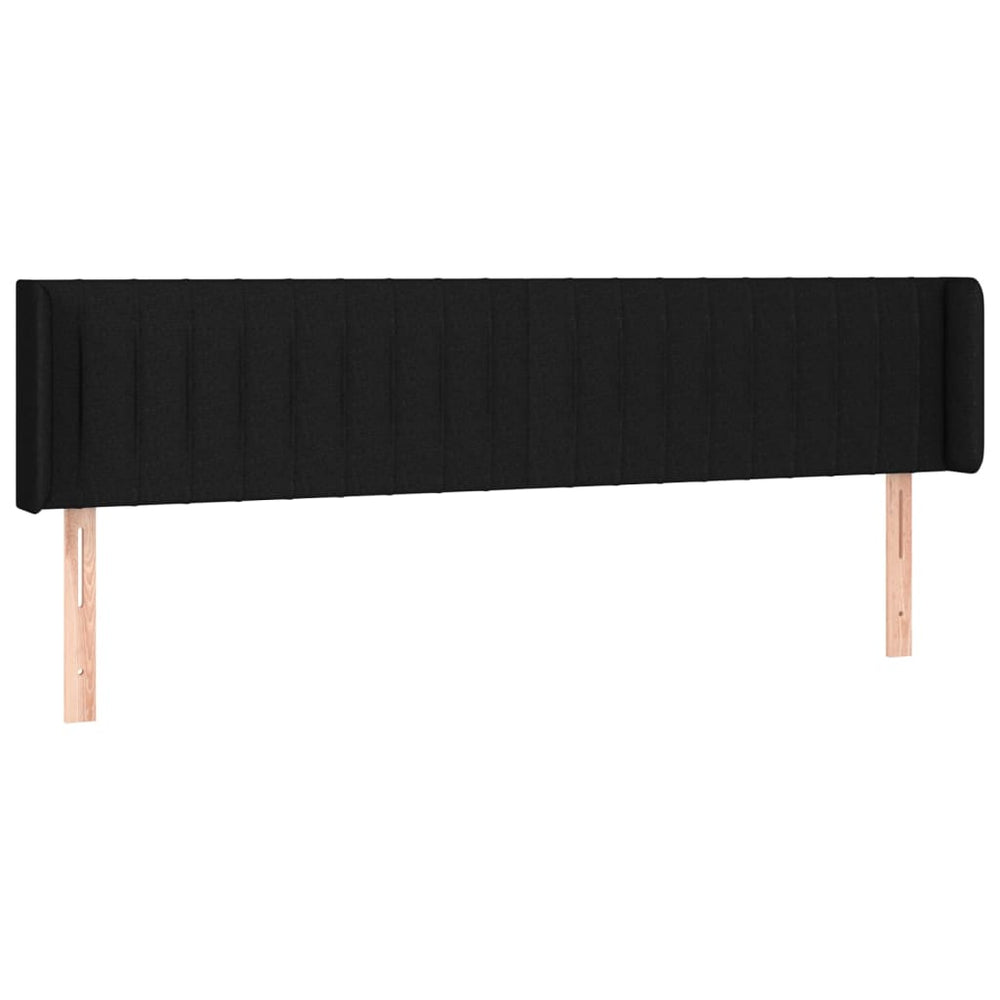 vidaXL Tête de lit à oreilles Noir 203x16x78/88 cm Tissu
