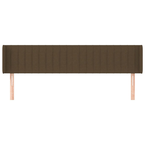 Kopfteil mit Ohren Dunkelbraun 203x16x78/88 cm Stoff