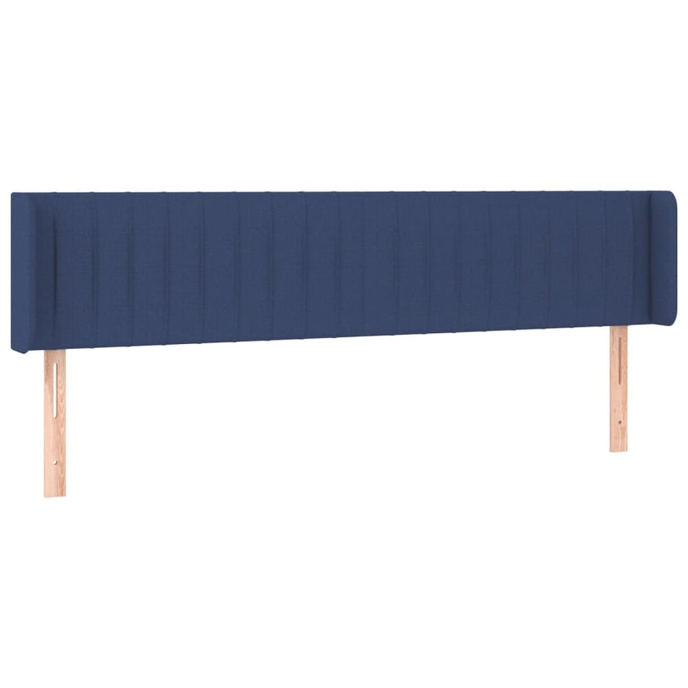 vidaXL Tête de lit à oreilles Bleu 203x16x78/88 cm Tissu