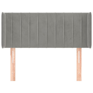 Kopfteil mit Ohren Hellgrau 83x16x78/88 cm Samt