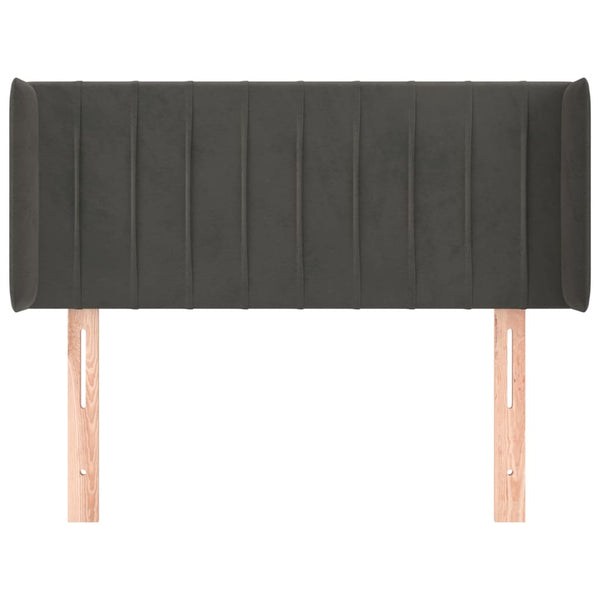 vidaXL Tête de lit avec oreilles Gris foncé 83x16x78/88 cm Velours