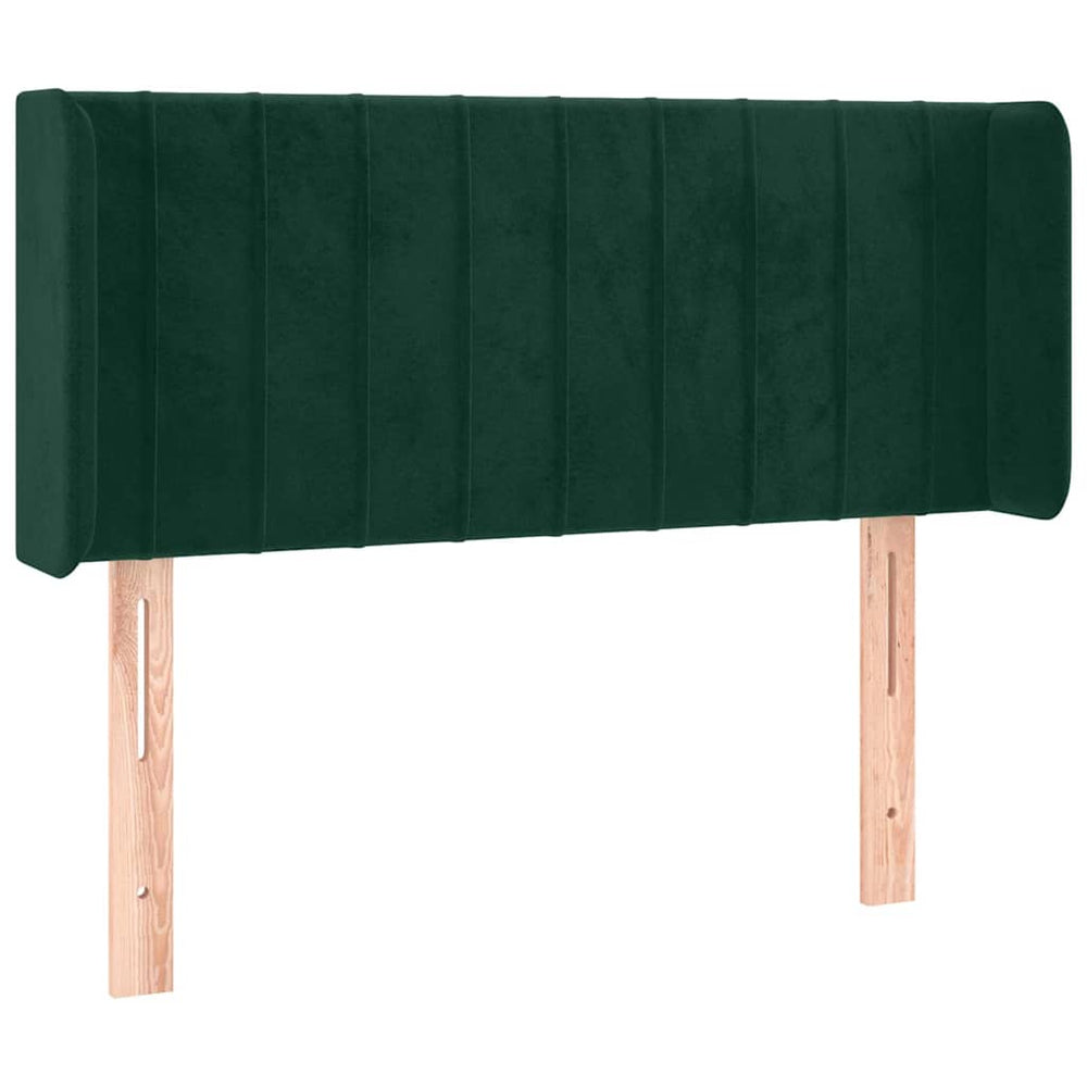 vidaXL Tête de lit à oreilles vert foncé 83x16x78/88 cm Velours