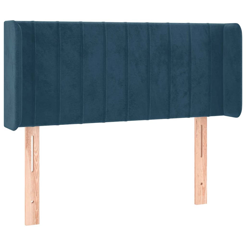 vidaXL Tête de lit à oreilles Bleu foncé 83x16x78/88 cm Velours