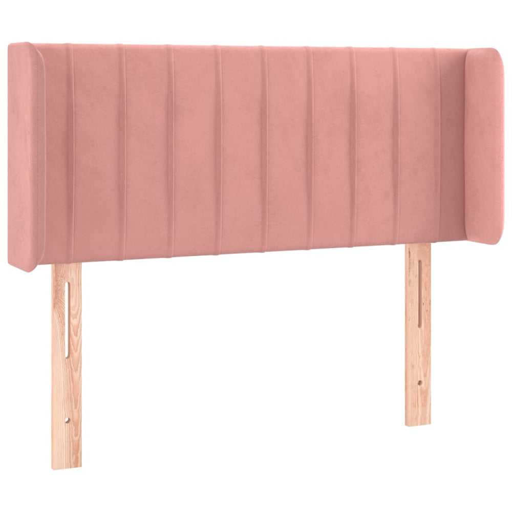 vidaXL Tête de lit avec oreilles rose 83x16x78/88 cm Velours