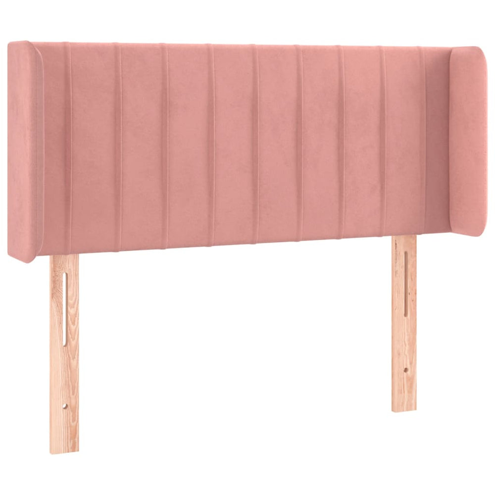 vidaXL Tête de lit à oreilles Rose 93x16x78/88 cm Velours