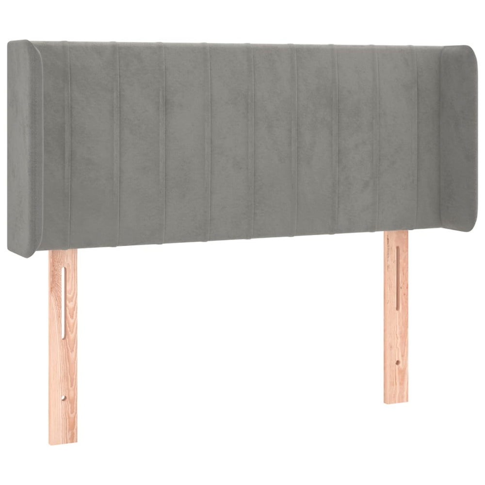 vidaXL Tête de lit à oreilles Gris clair 103x16x78/88 cm Velours
