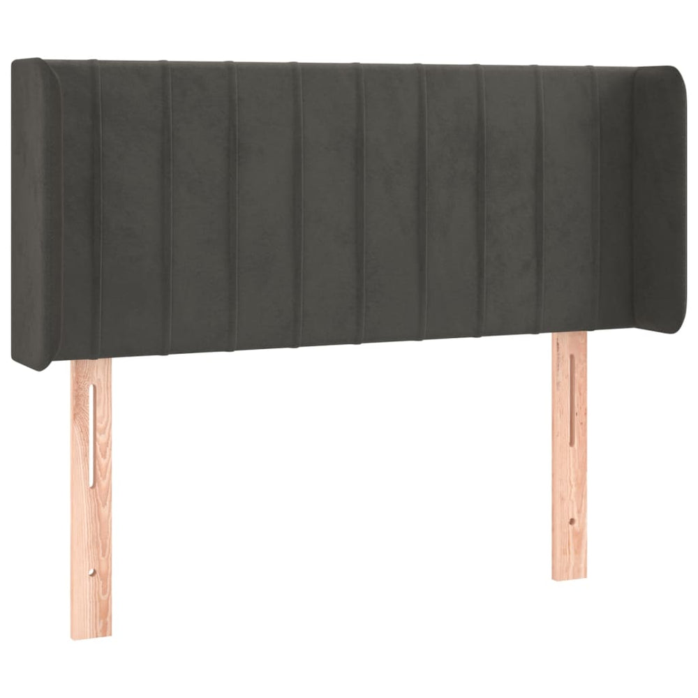 vidaXL Tête de lit à oreilles Gris foncé 103x16x78/88 cm Velours