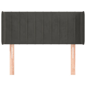 vidaXL Tête de lit à oreilles Gris foncé 103x16x78/88 cm Velours