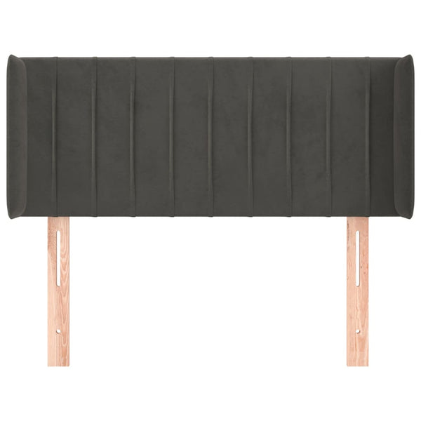 vidaXL Tête de lit à oreilles Gris foncé 103x16x78/88 cm Velours
