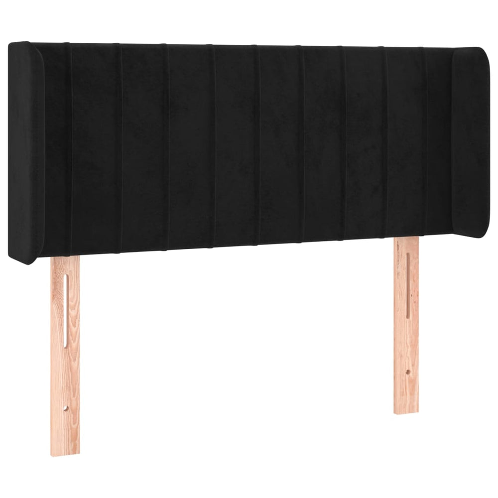 vidaXL Tête de lit avec oreilles Noir 103x16x78/88 cm Velours