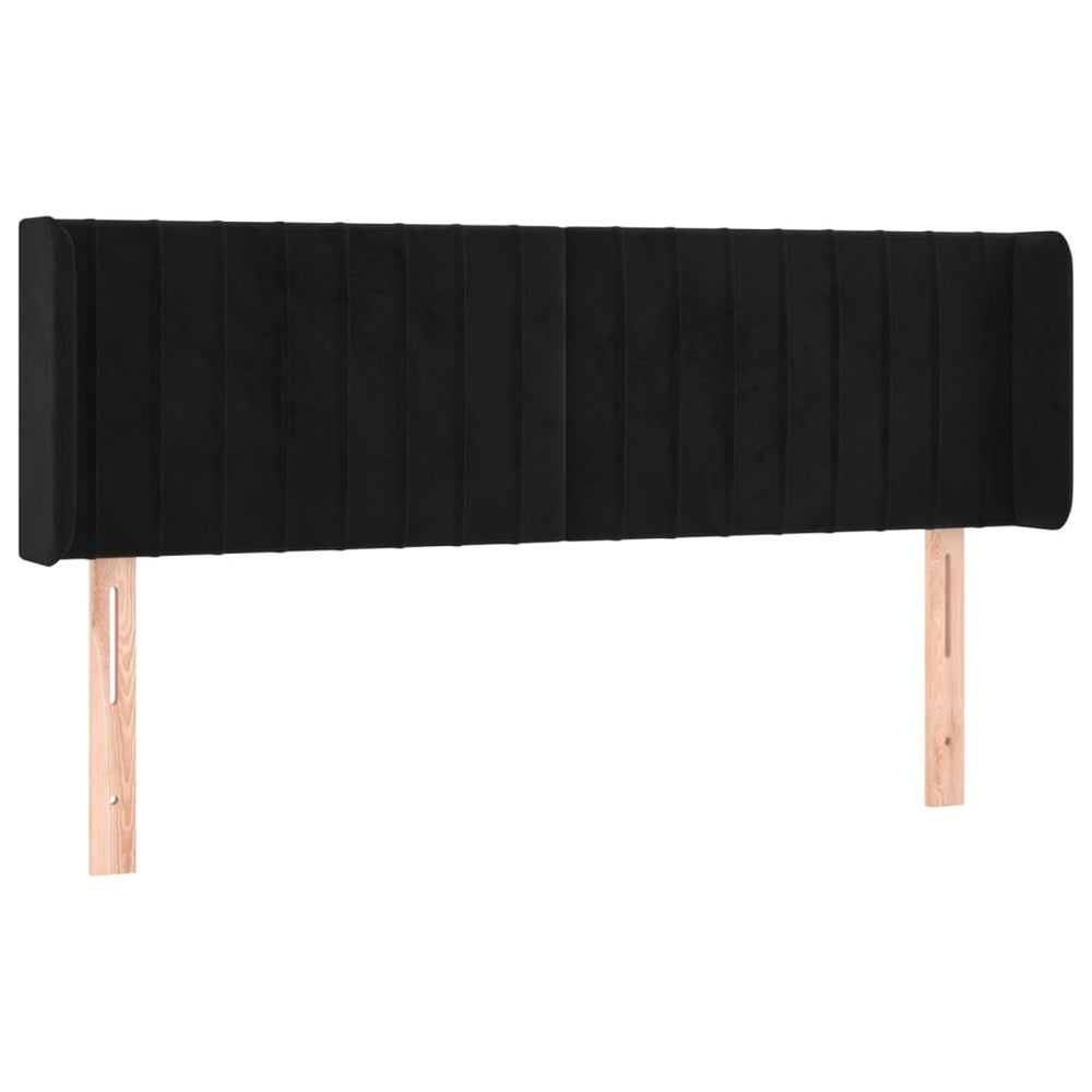vidaXL Tête de lit à oreilles Noir 147x16x78/88 cm Velours