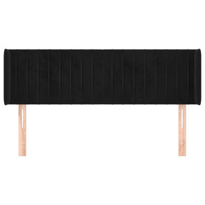 Kopfteil mit Ohren Schwarz 147x16x78/88 cm Samt