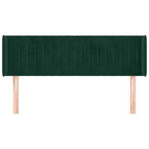 Kopfteil mit Ohren Dunkelgrün 147x16x78/88 cm Samt