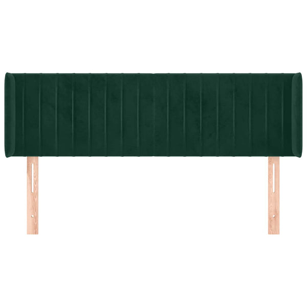 Kopfteil mit Ohren Dunkelgrün 147x16x78/88 cm Samt