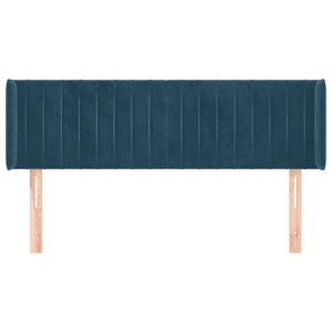Kopfteil mit Ohren Dunkelblau 147x16x78/88 cm Samt