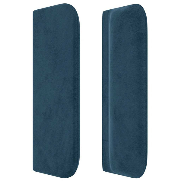 Kopfteil mit Ohren Dunkelblau 147x16x78/88 cm Samt