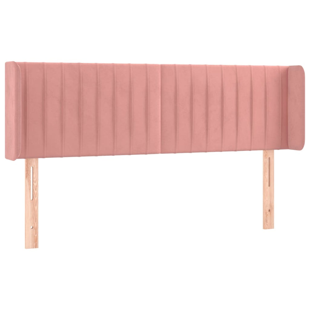 vidaXL Tête de lit à oreilles Rose 147x16x78/88 cm Velours