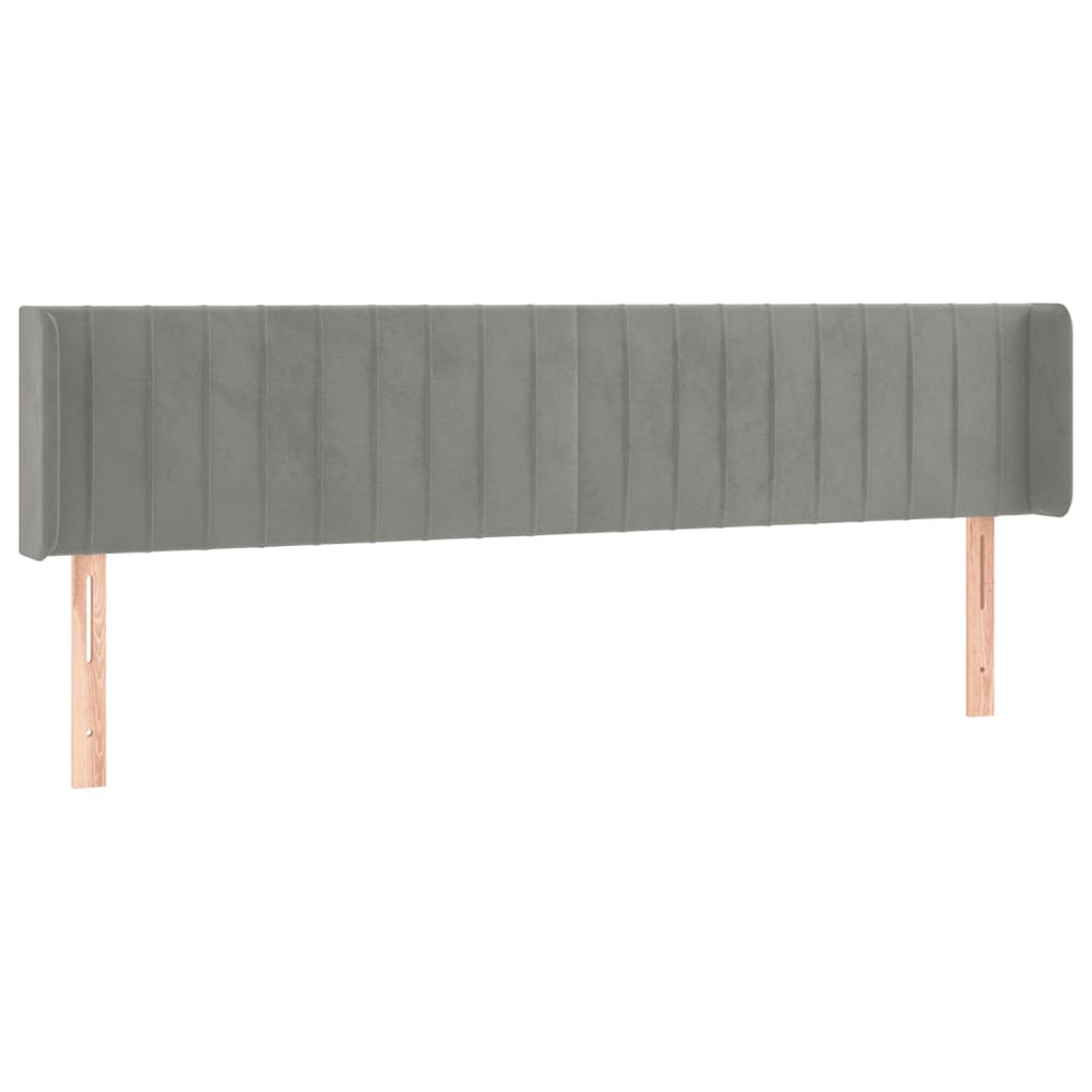 vidaXL Tête de lit à oreilles Gris clair 163x16x78/88 cm Velours