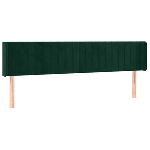 Kopfteil mit Ohren Dunkelgrün 163x16x78/88 cm Samt