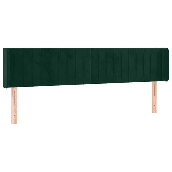 Kopfteil mit Ohren Dunkelgrün 163x16x78/88 cm Samt